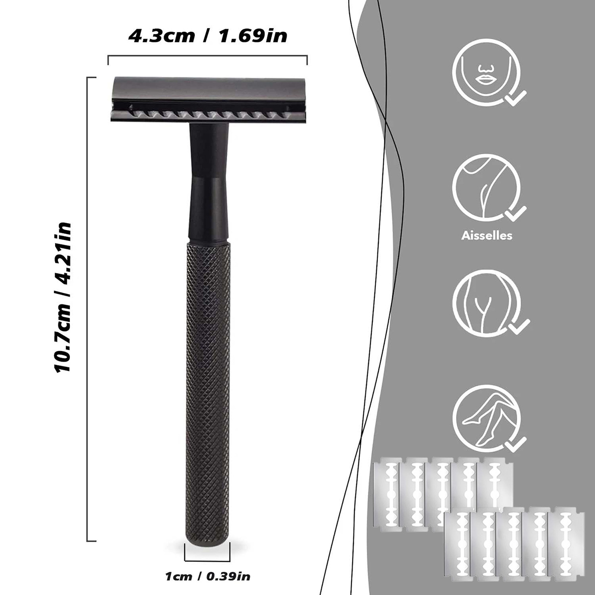 Black Weighted Handle Safety R - Safety Razor Handle recension och pris