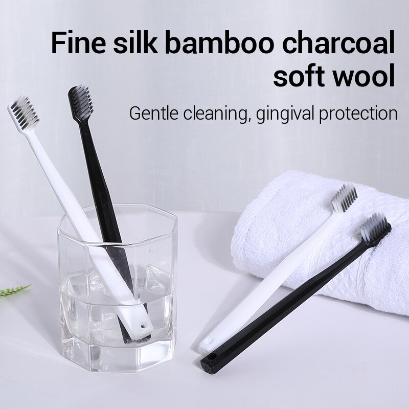 10PC Bamboo Charcoal Brush Sil - Bamboo Toothbrush recension och pris