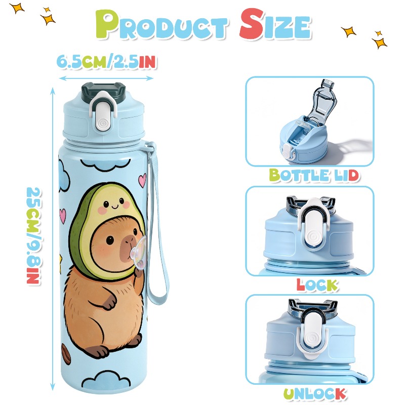 750ml Custom Name Cute Capybar - Reusable Straw recension och pris