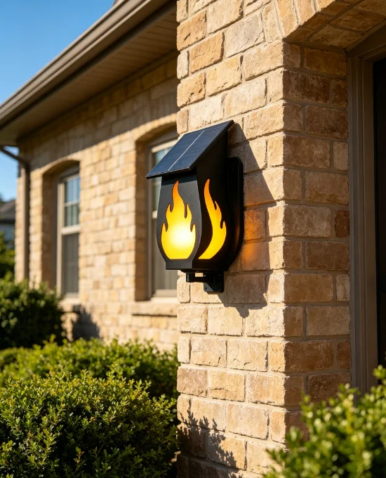 Outdoor solar wall light flame - Solar Garden Light recension och pris