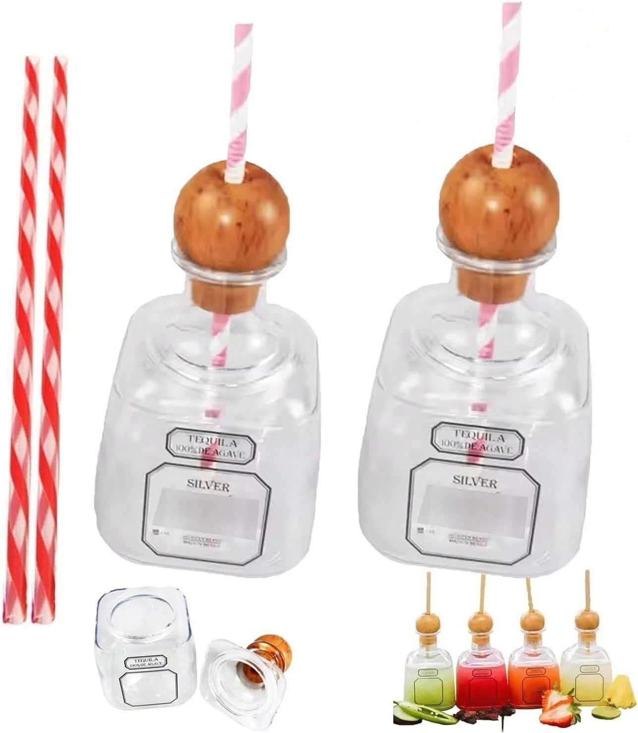 2 Reusable Wine Bottle Cups Wi - Reusable Straw recension och pris