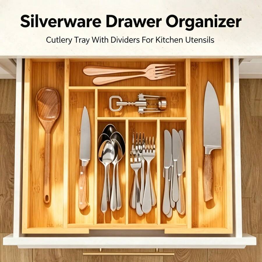 Bamboo Drawer Organizer, Expan - Bamboo Cutlery recension och pris