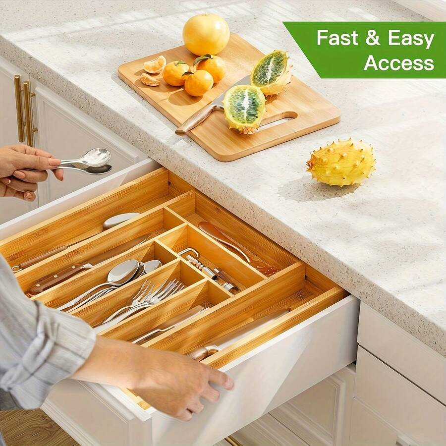 Bamboo Drawer Organizer, Expan - Bamboo Cutlery recension och pris