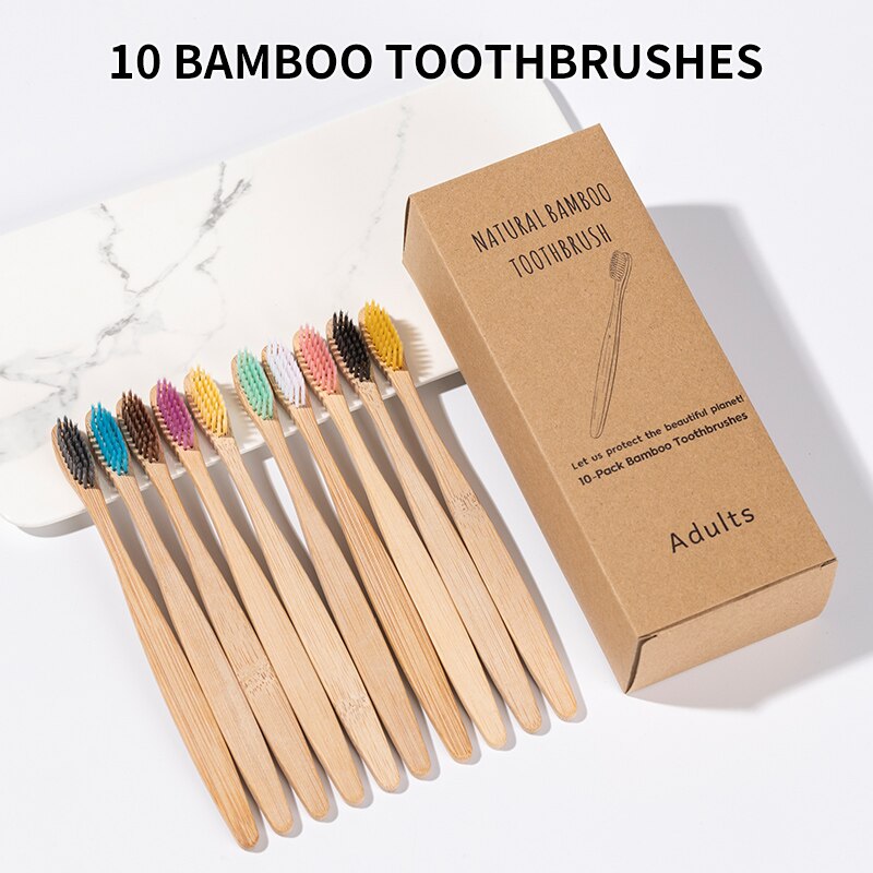 10PCS Bamboo Toothbrush Set -  - Bamboo Toothbrush recension och pris